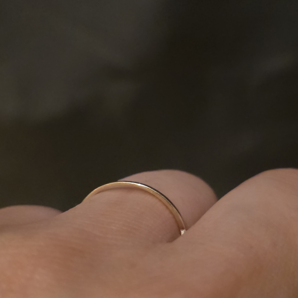 14K Gold Faceted Dainty Ring - Picture 2 of 9
